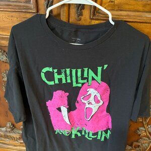 Scream Ghost face shirt horror movie shirt just chilling killing XXL Halloween.